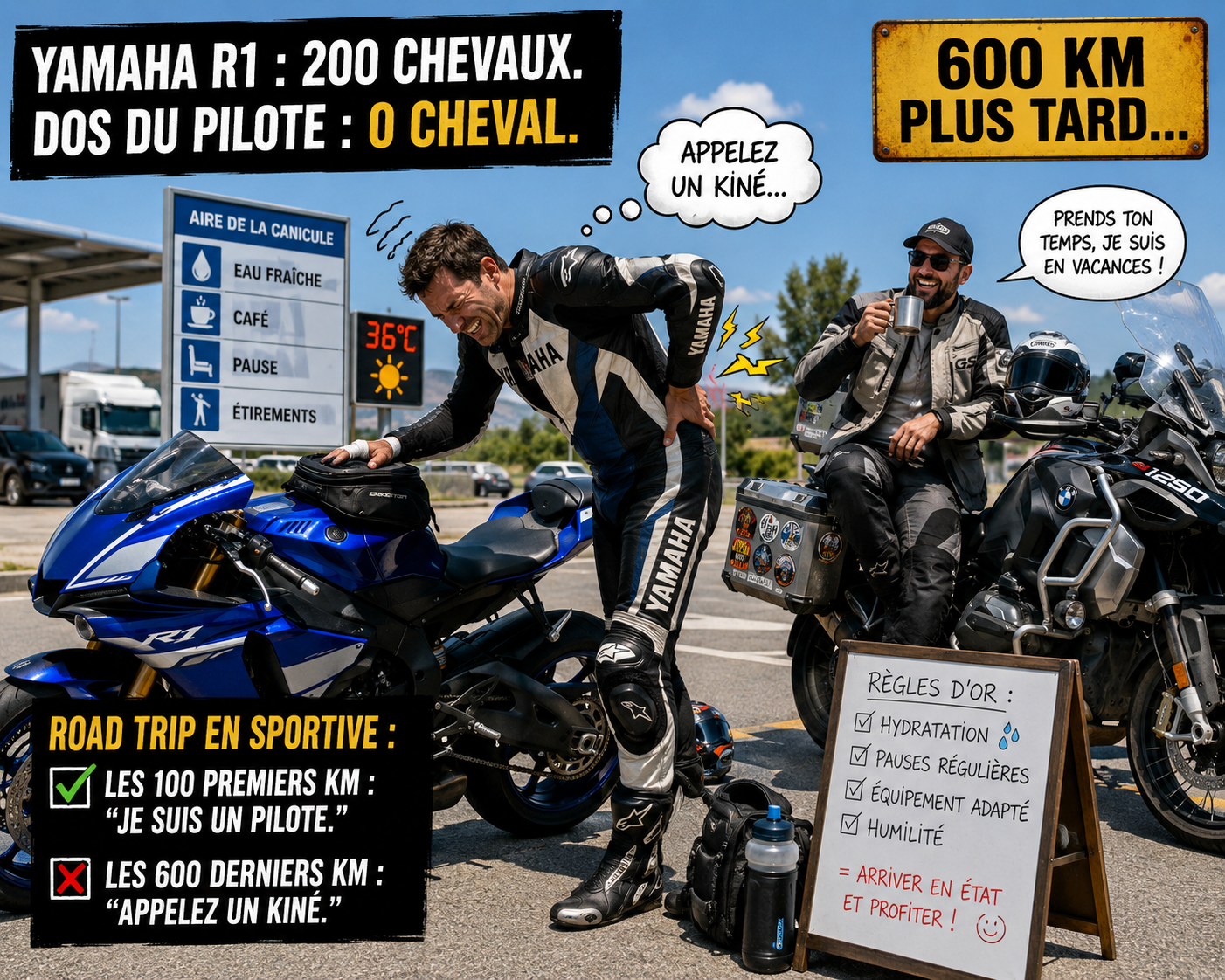 Moto sportive pour long trajet